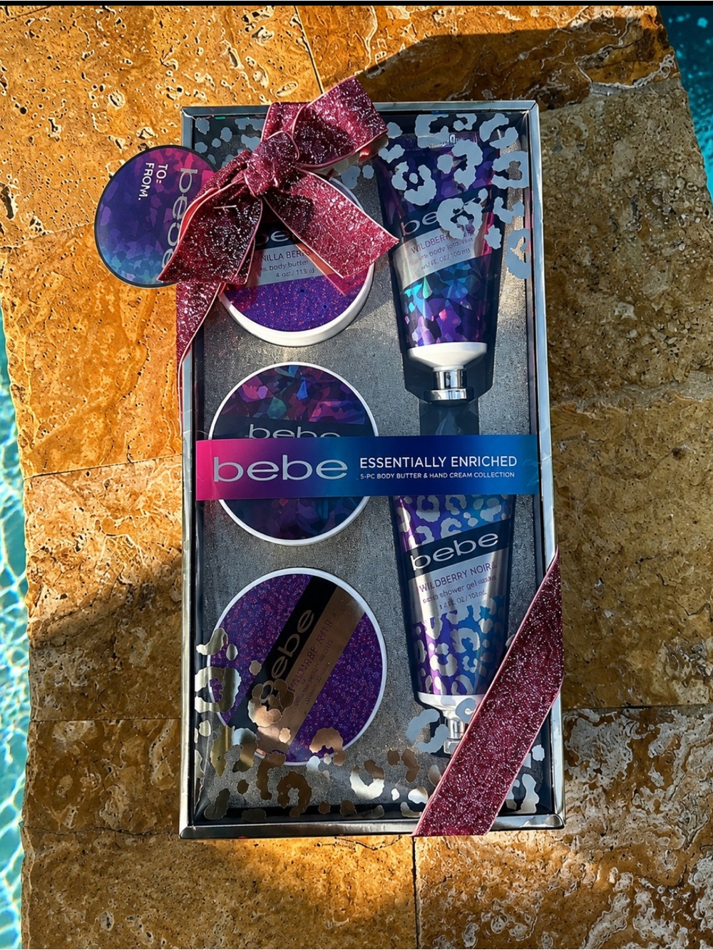 Bebe Essentially Enriched 5 Piece Gift Set Lotion Body Butter Hand Cream Holiday